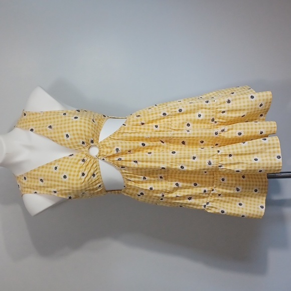 DEREK HEART yellow dress w/ plaid pattern. Sleeveless dress. Medium. NWT - Picture 1 of 13